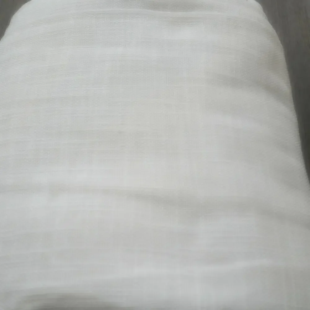Quince WHITE Cotton Semi-Sheer 2 Panel Curtains Set 48